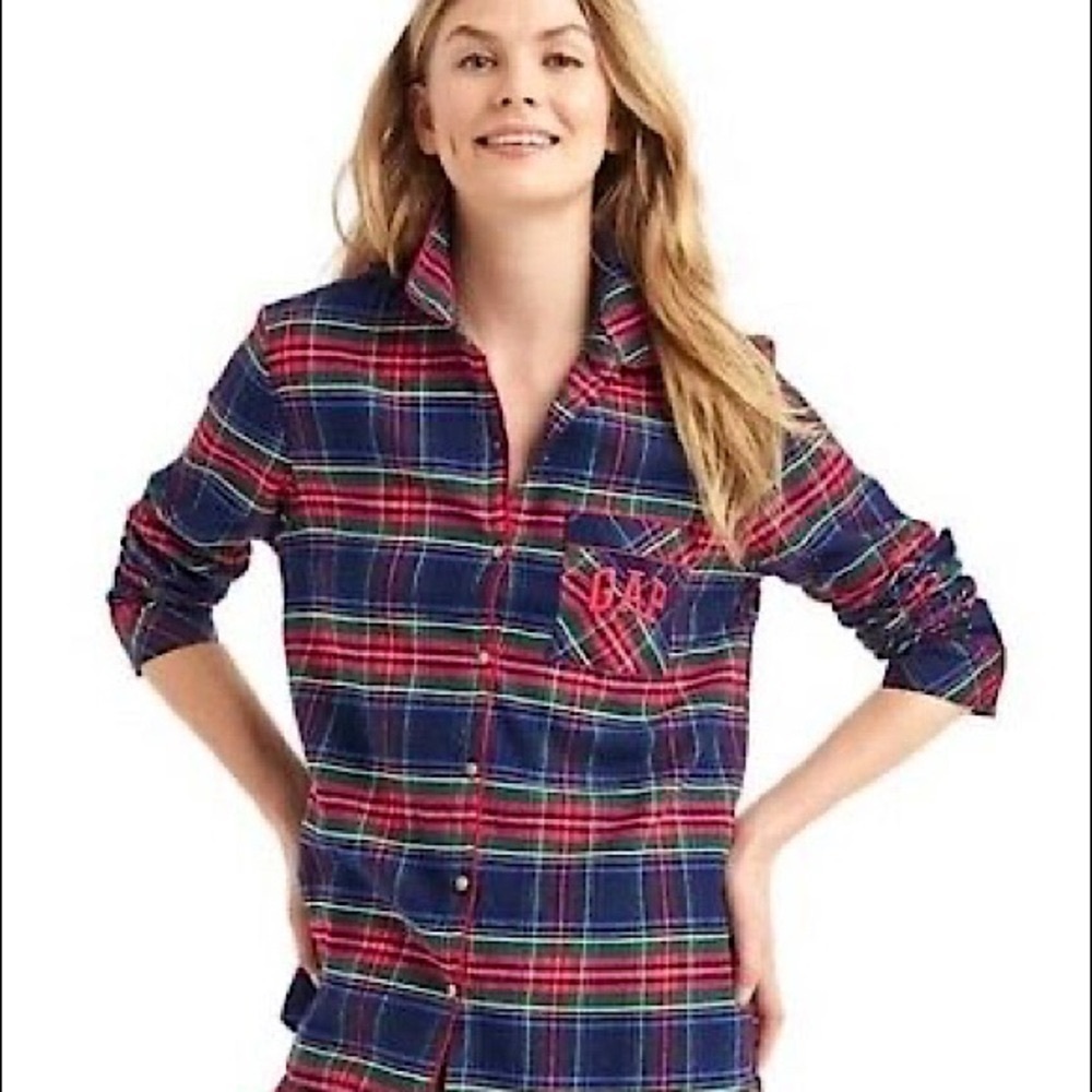 PENDLETON X GAP Heritage Tartan Plaid Monogram Pocket Button Up Flannel‎ Shirt M